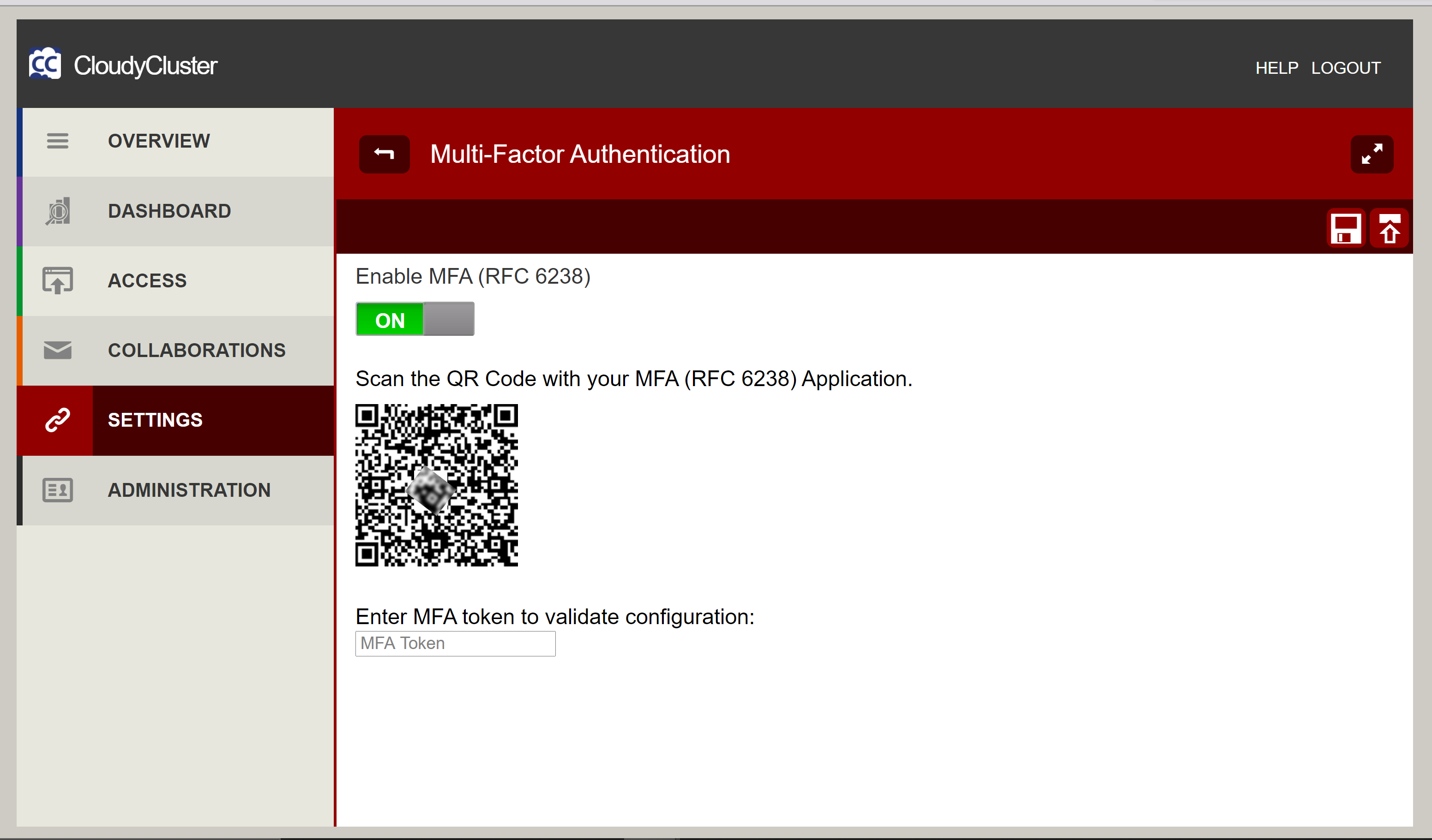 Multi-factor Authentication Screen