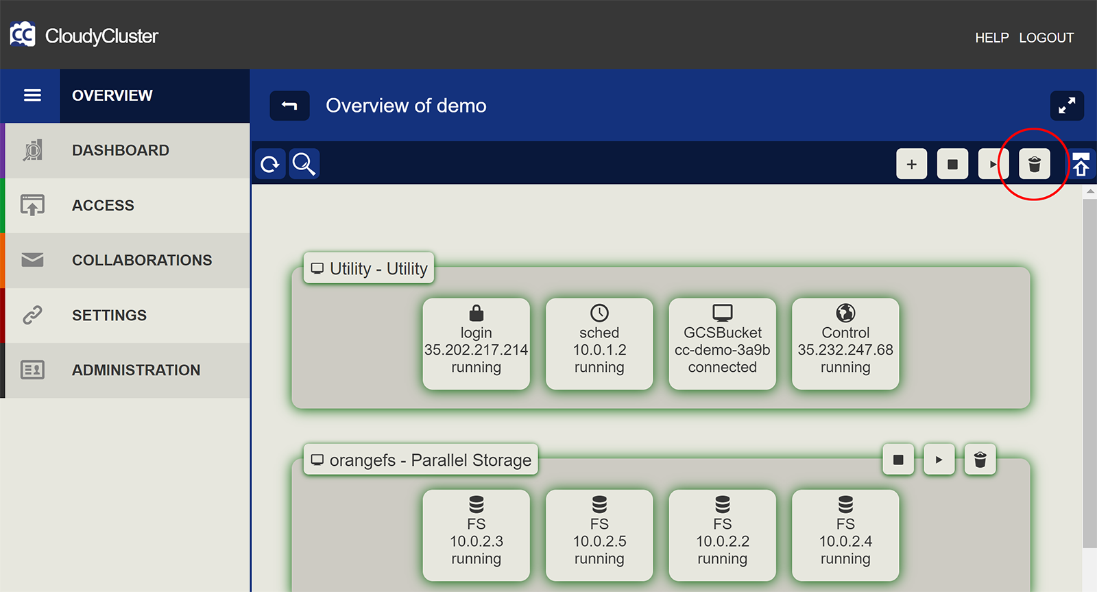 HPC Environment Screen