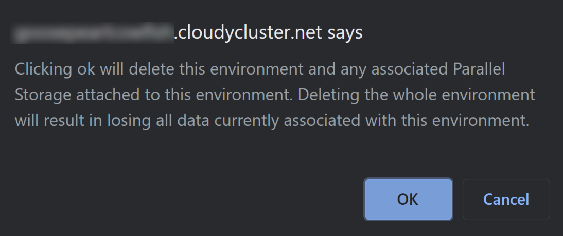 CloudyCluster delete message example